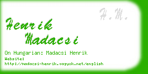 henrik madacsi business card